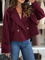 Lapel Collar Dropped Shoulder Jacket