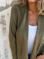 Full Size Open Front Casual Cardigan Plus Size
