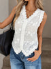 Floral Embroidered Lace Trim Tank