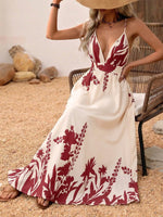 Deep V-Neck Spaghetti Strap Maxi Dress