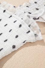 Polka Dot Ruffle Sleeve Smocked Midi Dress