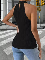 Textured Halter Neck Tank