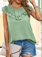 Ruffle Round Neck Blouse