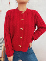 Cable Knit Button-Up Cardigan