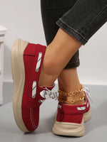 Lace Up Round Toe Sneakers