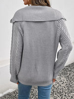 Cable Knit Half Zip Sweater