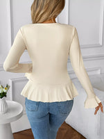 Ruffled Flounce Sleeve Blouse