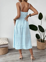 Striped Spaghetti Strap Midi Dress