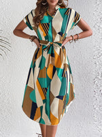 Tie Waist Short Sleeve Dress