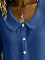 Full Size Peter Pan Collar Button-Down Shirt Plus Size