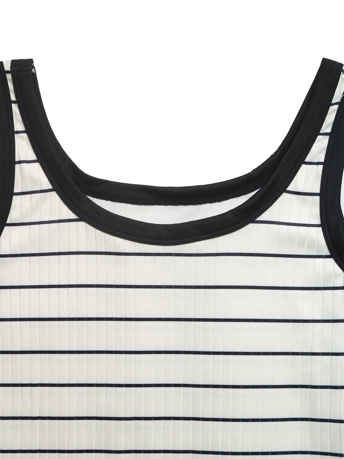 Striped Sleeveless Ribbed Knit Midi Dress