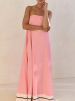 Smocked Printed Tube Maxi Dress