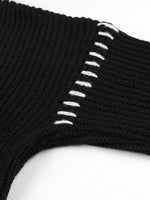 Contrast Mock Neck Long Sleeve Sweater