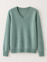 V-Neck Solid Color Sweater