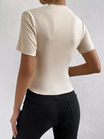 Elegant Draped Short Sleeve Top