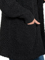 Zenana Long Sleeve Popcorn Sweater Cardigan with Pockets