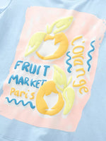 Children's Fruit Market Graphic Tee and Striped Shorts Set