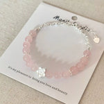 925 Sterling Silver Crystal Bead Flower Bracelet