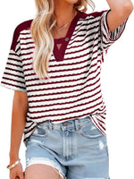 Striped Short Sleeve Casual T-Shirt