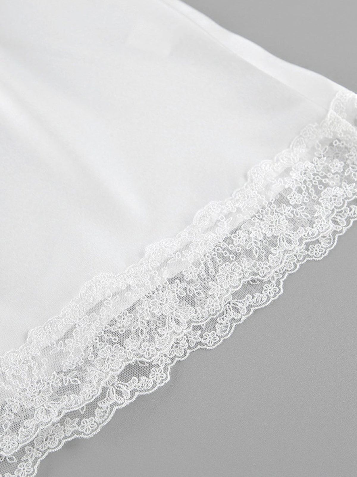 Lace Trimmed Top and Skirt Two-Piece Set