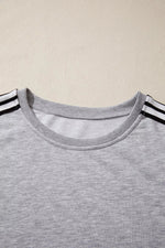 Striped Shoulder Relaxed Fit T-Shirt