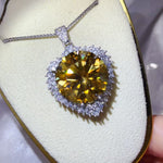 20 Carat Moissanite 925 Sterling Silver Pendant Necklace