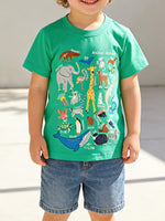 Children's Animal Alphabet Print Short Sleeve T-Shirt