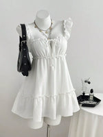 Frill Tie Front Mini Dress