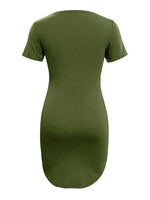 Round Neck Short Sleeve Mini Tee Dress