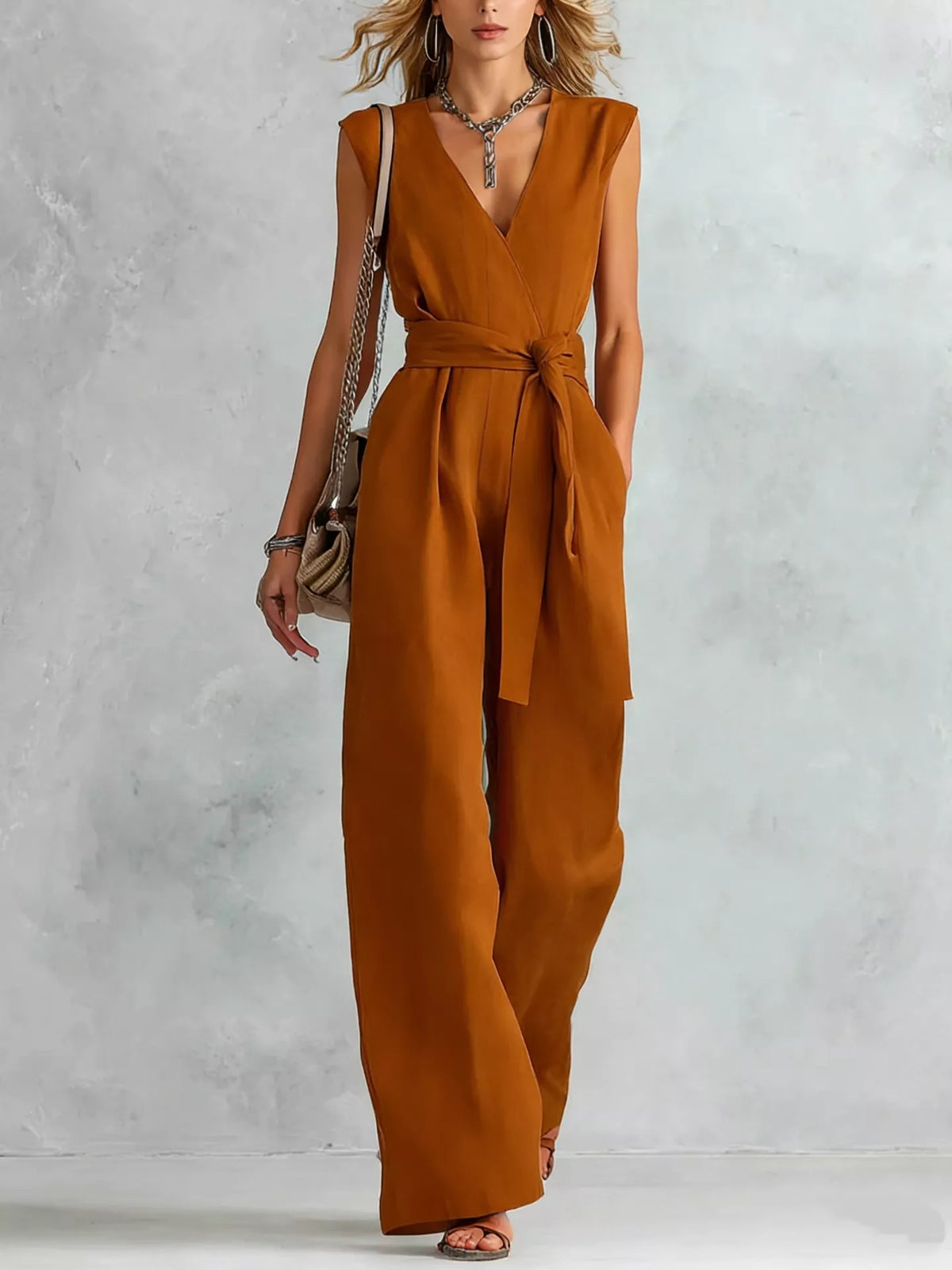 Sleeveless Wide Leg Jumpsuit