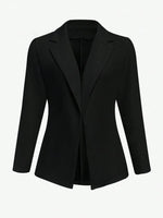 Lapel Collar Open Front Blazer