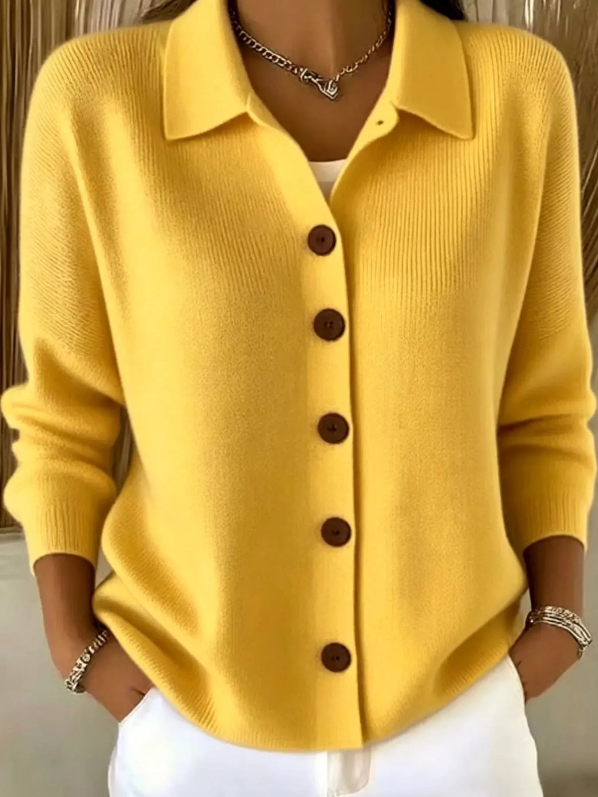 Button-Up Long Sleeve Cardigan