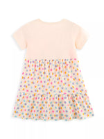 Children's Flamingo Print Tiered Casual Dress