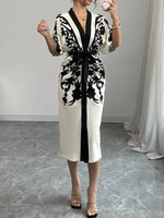Button Front Half Sleeve Dress