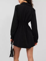 Striped Button-Down Mini Dress
