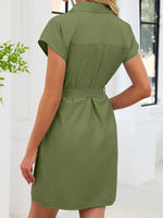 Button Front Short Sleeve Dress