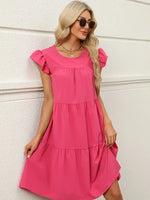 Tiered Ruffle Sleeve Mini Dress