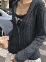 Cable Knit Button Up Cardigan