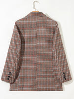 Houndstooth Lapel Collar Blazer