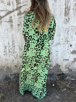 Full Size Printed V-Neck Dress with Pockets Plus Size