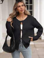 Tie-Front Long Sleeve Cardigan