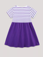 Children's Striped & Animal Embroidered Dress