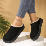 Plush Lined Round Toe Slippers