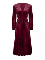 Ruffled Hem Long Sleeve Dress