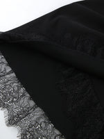Lace Detail Button Front Long Sleeve Dress