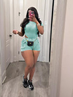 Ribbed Knit Bodysuit and Shorts Set