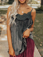 Lace Trim Pleated Cami
