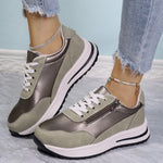 Zipper Detail Lace Up Sneakers