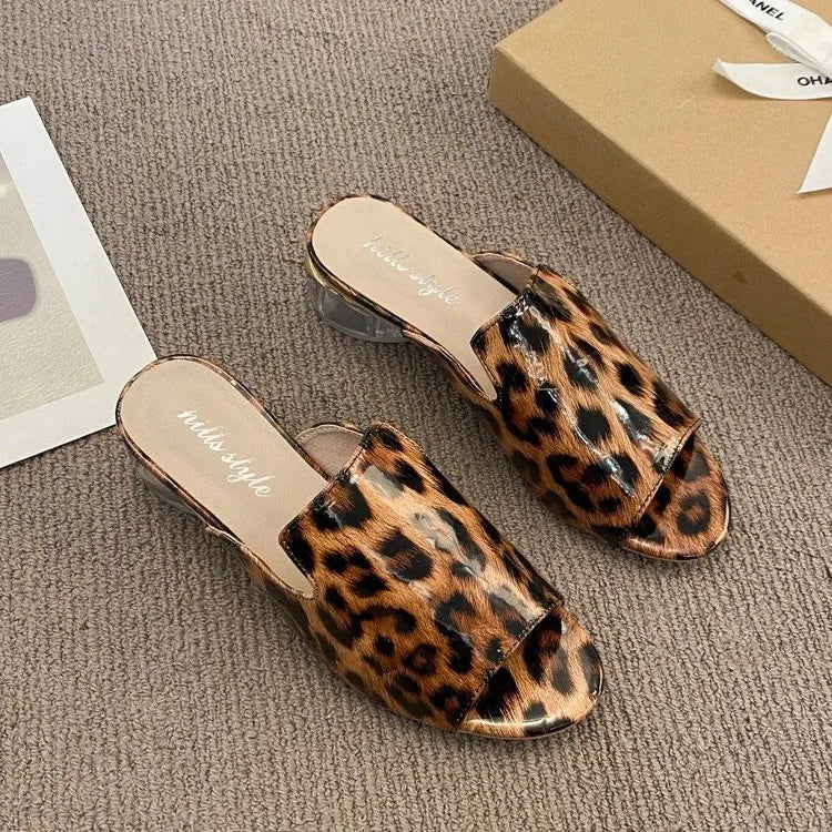 Leopard Open Toe Sandals