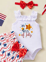 Children's Patriotic Star Print Outfit Set